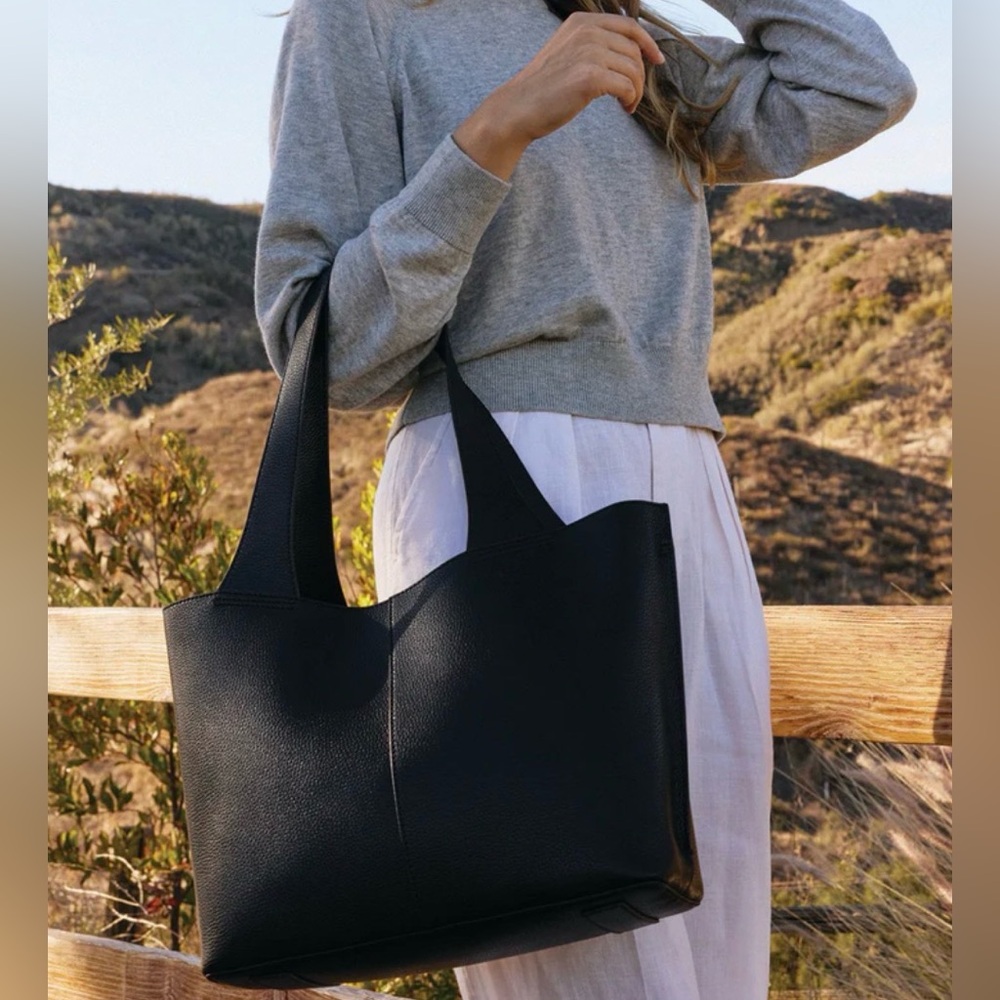 HOBO Vida Black Leather Tote Bag